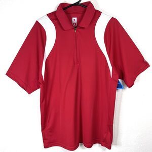 Champion Double Dry Red 1/4 Zip Pullover Golf Polo Shirt Size: M NWT